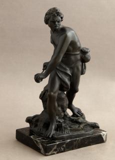 Appraisal: Patinated Bronze Figure th c of a male warrio Patinated