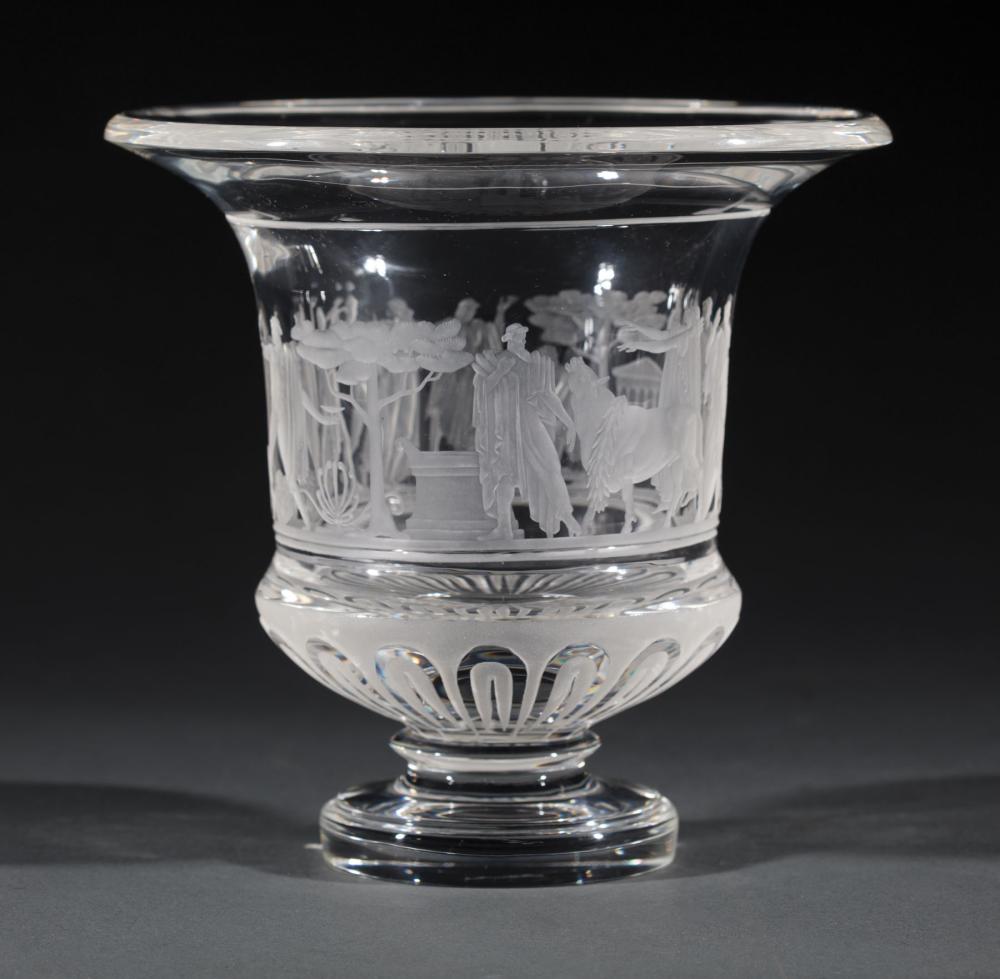 Appraisal: Steuben Glass Grecian Urn designed by Sidney Waugh and Donald