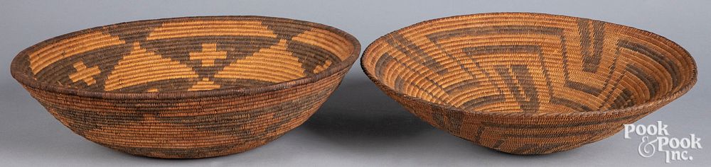 Appraisal: Two Native American Apache tray baskets Two Native American Apache