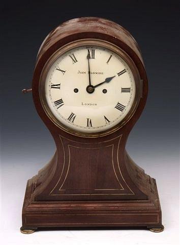 Appraisal: A TH CENTURY MAHOGANY BRACKET CLOCK the balloon shaped case