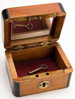 Appraisal: Watch Box Watch Box Circa Small locking box with mirror