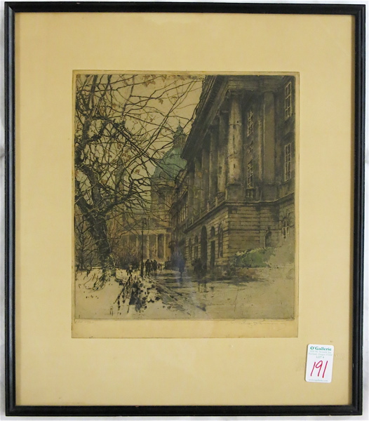 Appraisal: LUIGI KASIMIR COLOR ETCHING Austria - Wien Technik depicting an