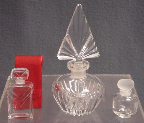 Appraisal: Czechoslovakian cut crystal scent bottle unmarked h with French scent