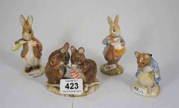 Appraisal: Royal Albert Beatrix Potter Figures Gentleman Mouse Made a Bow