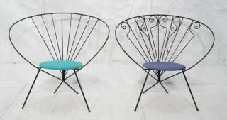 Appraisal: pc Decorator Black Iron Fan Chairs Decorative f pc Decorator