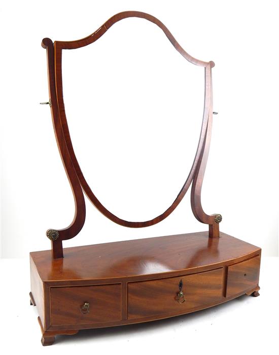 Appraisal: Early th C shaving stand dressing mirror mahogany veneer with