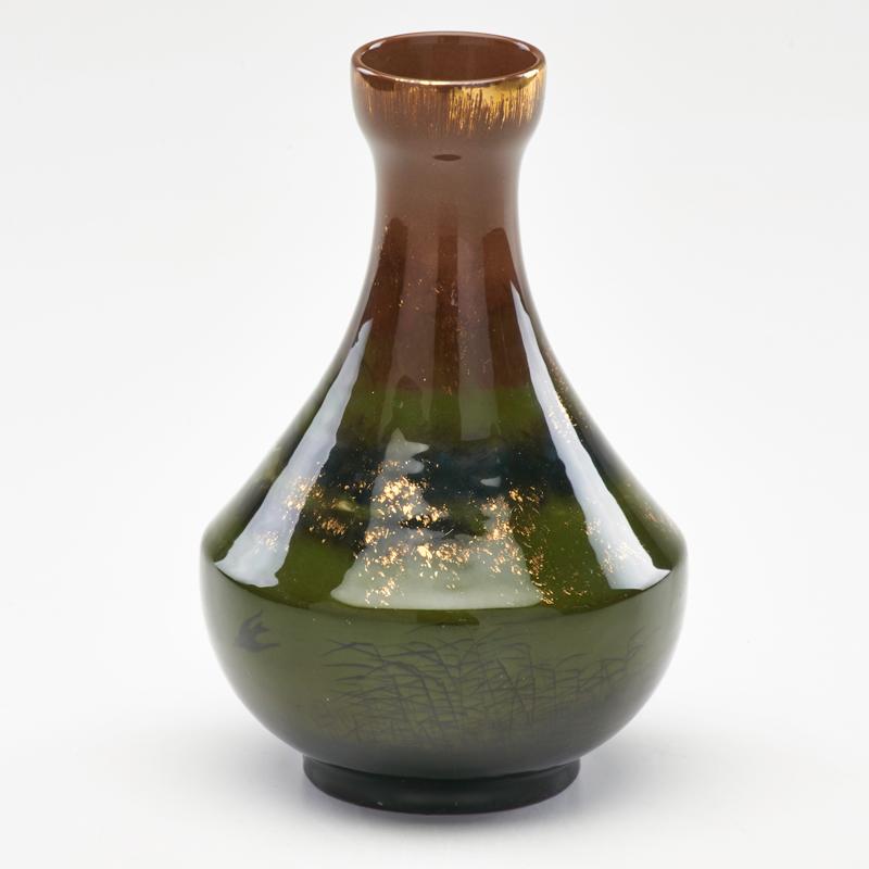 Appraisal: MATT DALY ROOKWOOD Early bottle neck vase with landscape decoration