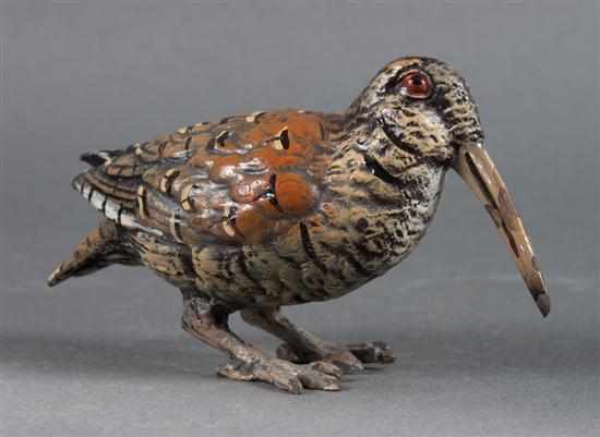 Appraisal: Austrian cold painted bronze figure of a wood cock early