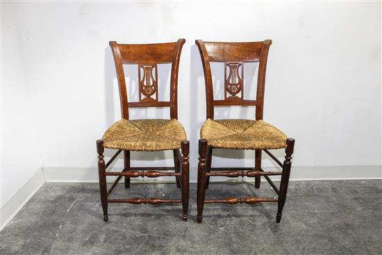 Appraisal: Sale Lot A Pair of American Walnut Side Chairs th