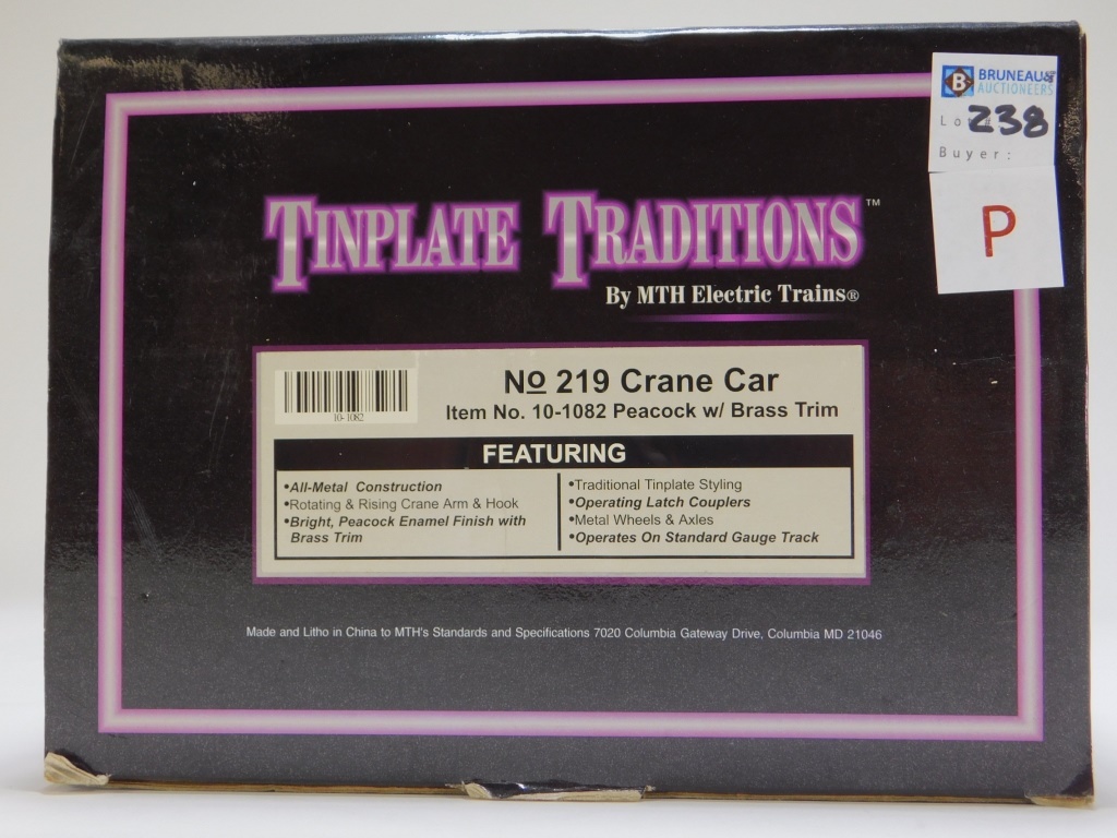 Appraisal: MTH TINPLATE TRADITIONS PEACOCK CRANE CAR Item no -