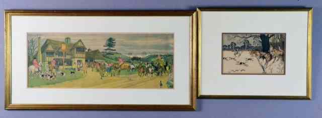 Appraisal: HARRY ELLIOT LITHOGAPHS - ENGLISH HUNTINGBritish artist - Including a