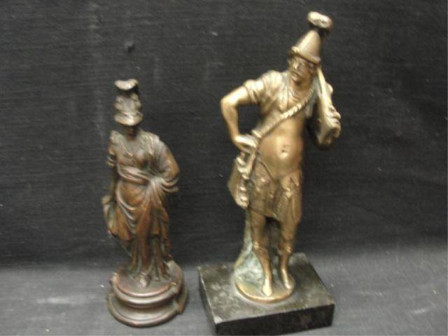 Appraisal: Bronze and Brass Sculptures - Athena and Soldier carrying early