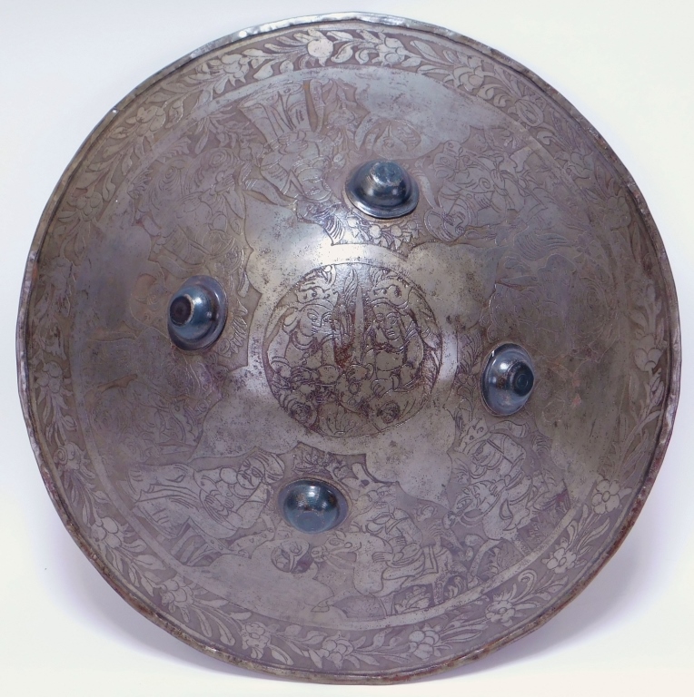 Appraisal: INDO PERSIAN DHAL SHIELD India Late th CenturyDecorated with a