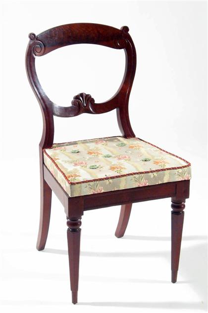 Appraisal: Walnut and walnut veneer Rococo Revival side chair philadelphia -