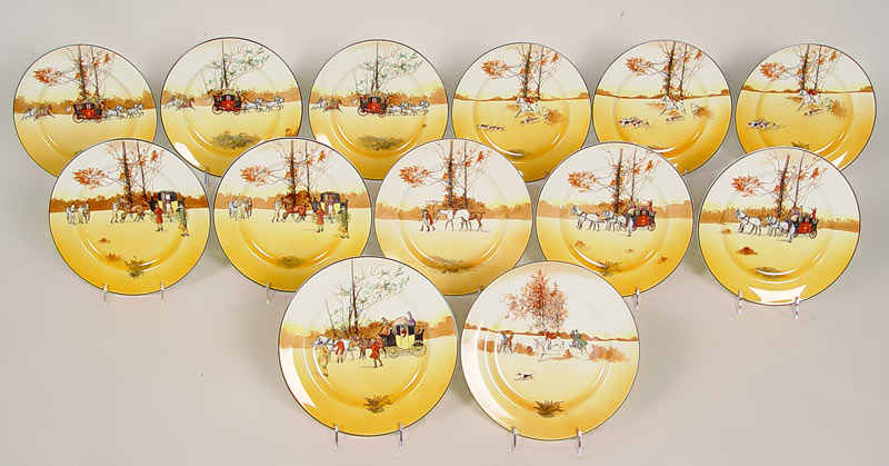 Appraisal: GROUP OF ROYAL DOULTON COACHING SCENE PLATES '' dia