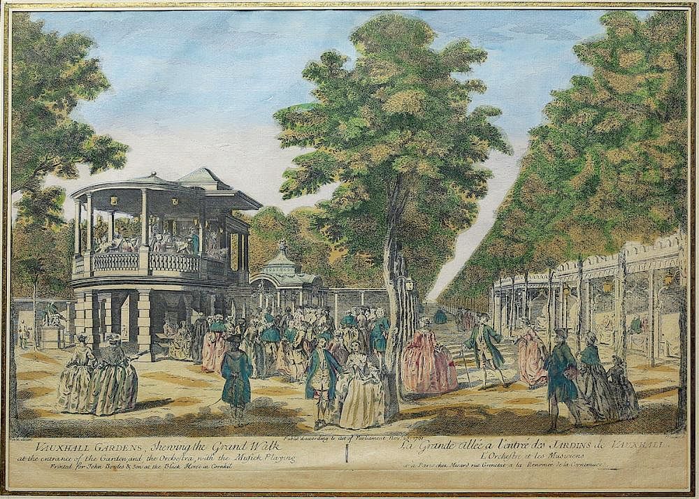 Appraisal: John Miller Engraving of Vauxhall Gardens Vauxhall Gardens Shewing the