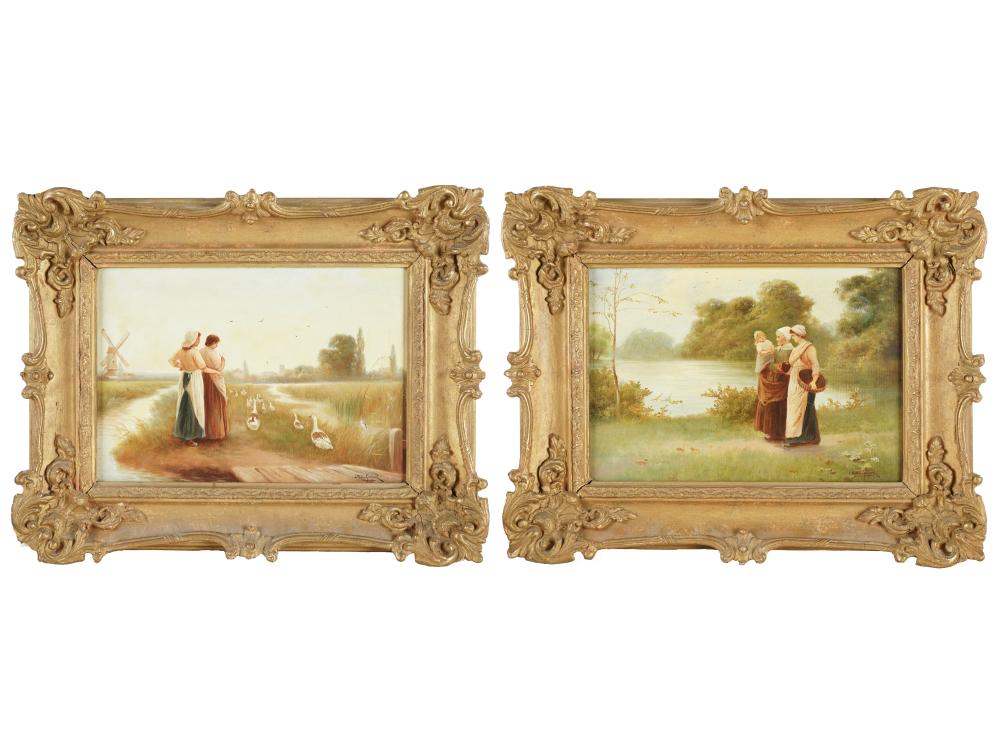 Appraisal: JAMES WALTER GOZZARD - TWO DUTCH LANDSCAPESoil on canvas each