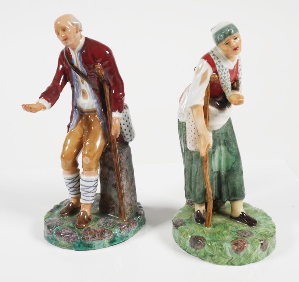 Appraisal: Rare circa Royal Copenhagen porcelain figurines of an old man