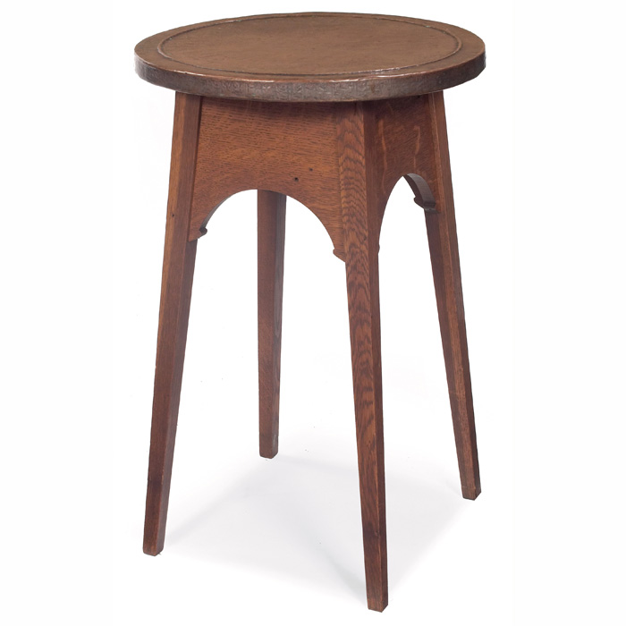 Appraisal: Stickley Brothers drink stand copper top over a wide arched