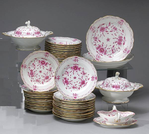 Appraisal: A Meissen porcelain partial dinner service in the 'Indianische Blumendekore'