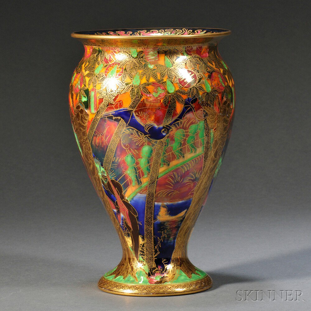 Appraisal: Wedgwood Fairyland Lustre Imps on a Bridge Vase England c