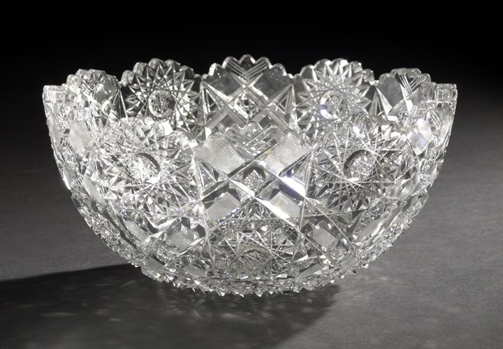 Appraisal: Large American Brilliant-Cut Glass Fruit Bowl ca - by Hunt