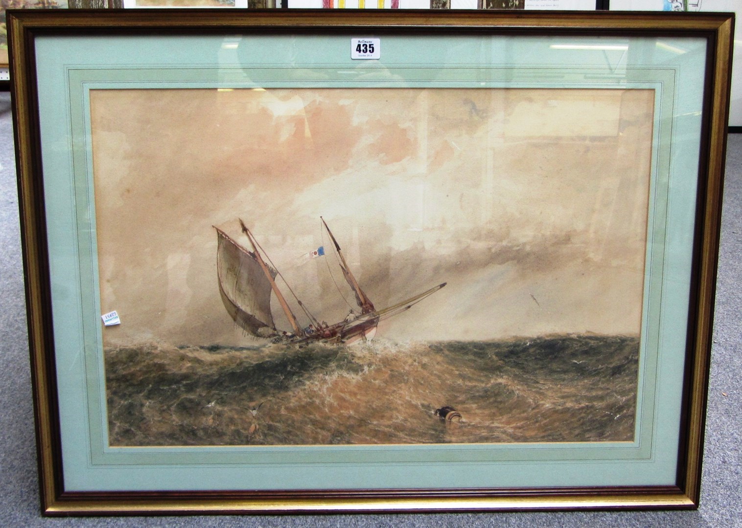 Appraisal: William Roxby Beverley - Sailing boat in a squall watercolour