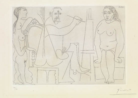 Appraisal: PABLO PICASSO L'Atelier du Peintre Etching x mm x inches