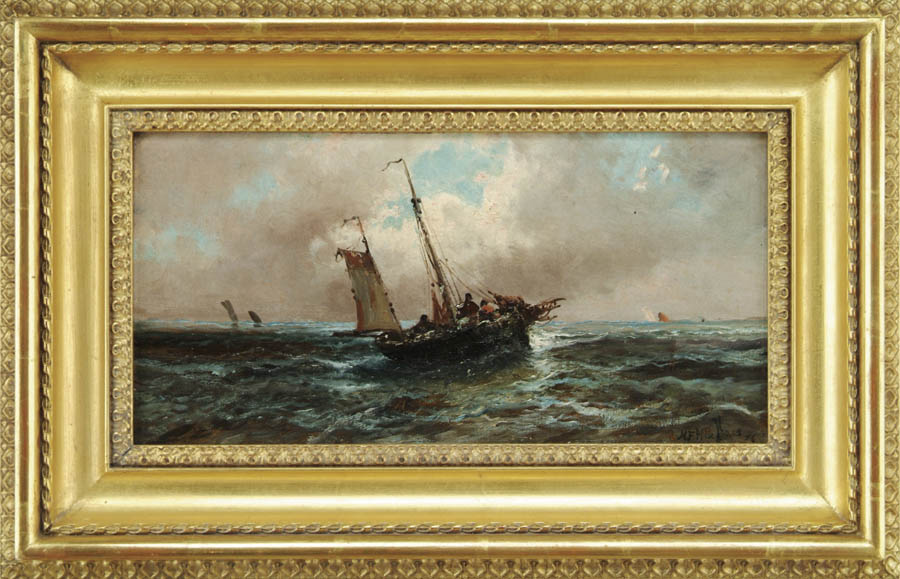 Appraisal: MAURITZ FREDERIK DE HAAS American - ROUGH WATERS Oil on