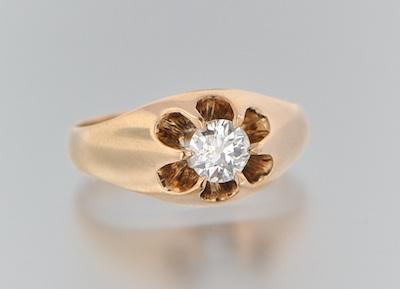 Appraisal: A Gentleman's Diamond Ring k yellow gold mounting with high