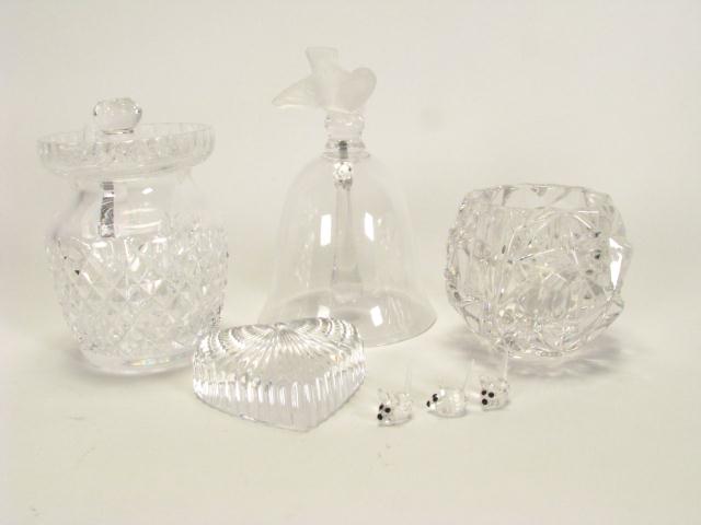 Appraisal: Group of signed crystal including Tiffany Co '' vase Waterford