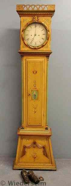 Appraisal: French tall case clock th c with eight-day works pierced