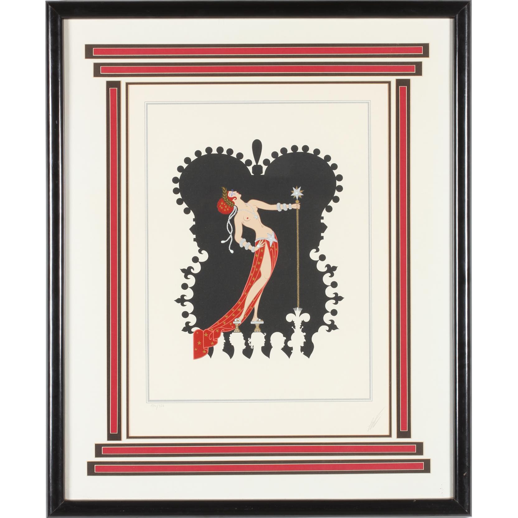 Appraisal: Ert Fr - Woman in Red serigraph pencil signed and