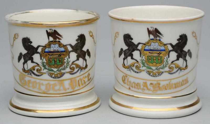 Appraisal: Lot of Fraternal Shaving Mugs Both with the same design