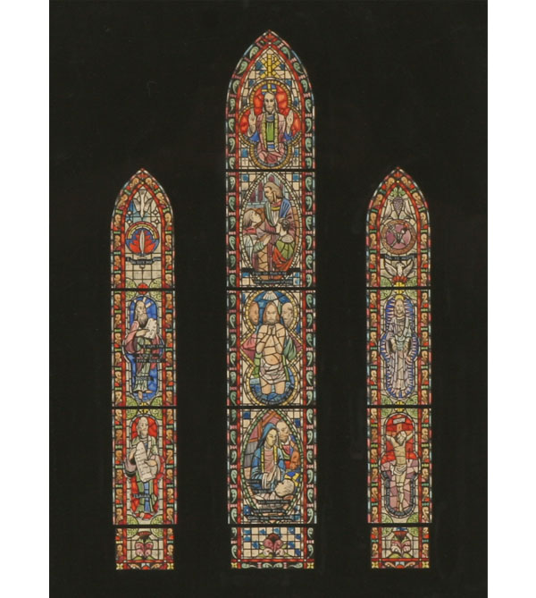 Appraisal: American th century Gothic panel stained glass window designs from