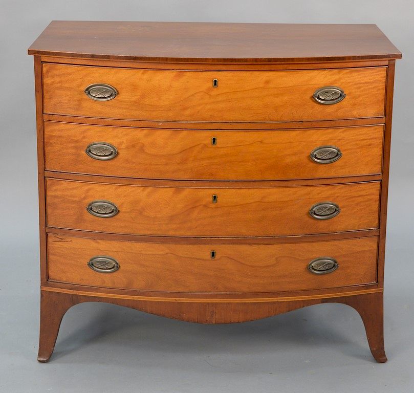 Appraisal: Federal bowed front four drawer chest circa height in width