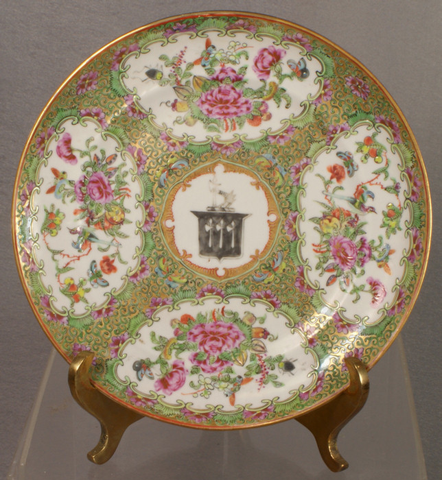 Appraisal: Chinese export porcelain Famille Rose Armorial plate D w Arms