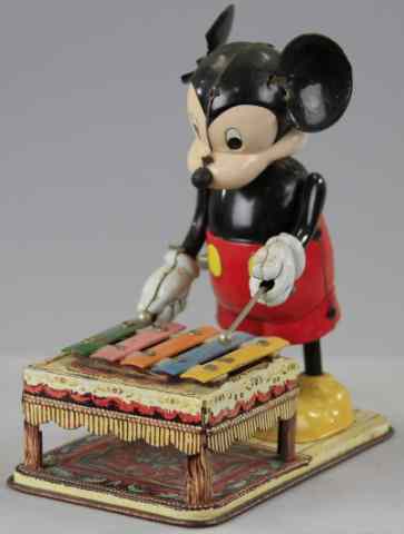 Appraisal: MICKEY MOUSE XYLOPHONE PLAYER Linemar Japan CWDP lithographed tin Mickey