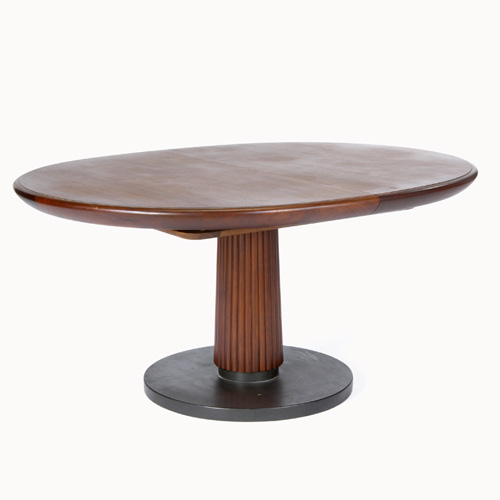 Appraisal: VLADIMIR KAGAN Exceptional extension dining table with walnut top and