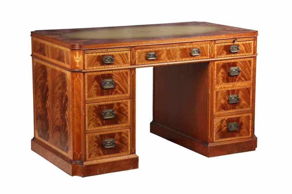 Appraisal: ENGLISH CUSTOM MAHOGANY LADIES DESK - s Custom English Hepplewhite