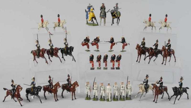 Appraisal: Lot of Boxes of Britains Other Figures Description Metal Boxes