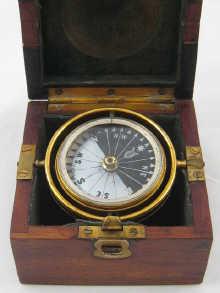 Appraisal: An unusual ship's compass by Singer Singer's patent no the