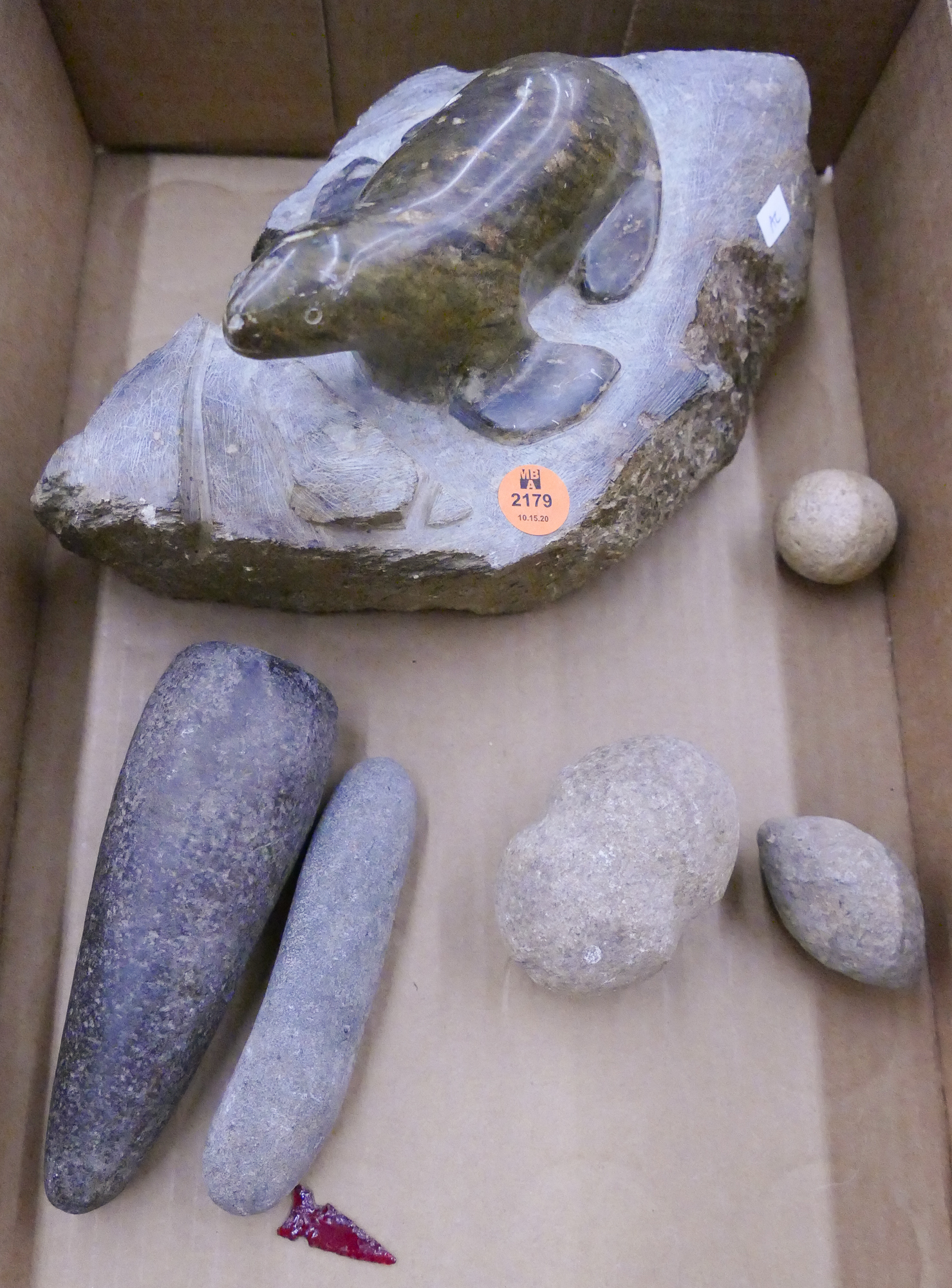 Appraisal: Box Native Stone Mortars Etc