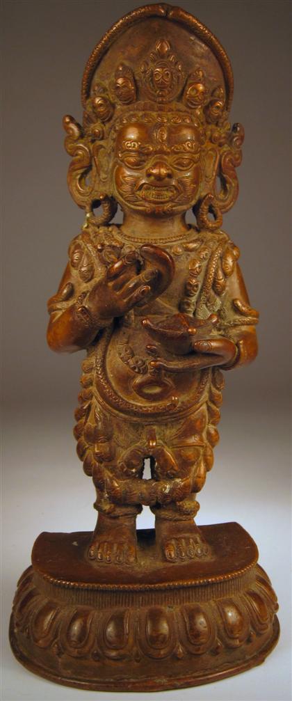 Appraisal: Large Nepalese copper figure of Dhamapala Mahakala th th century