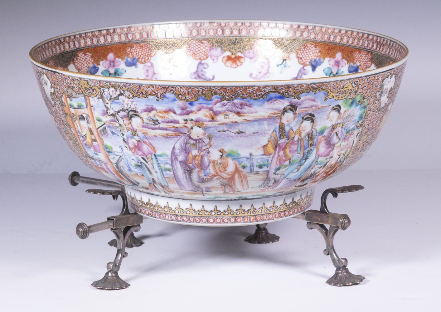 Appraisal: CHINESE PORCELAIN BOWL Late th c Famille Rose Mandarin Punch