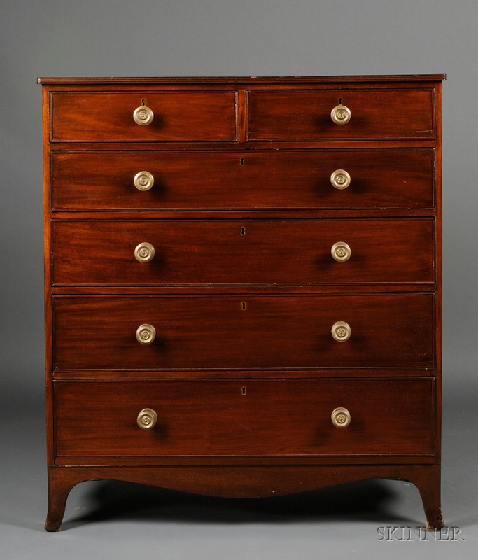 Appraisal: Victorian Mahogany Chest of Drawers th century fitted with two