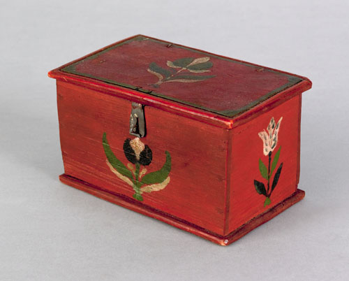 Appraisal: Jonas Weber - Lancaster County Pennsylvania painted pine dresser box