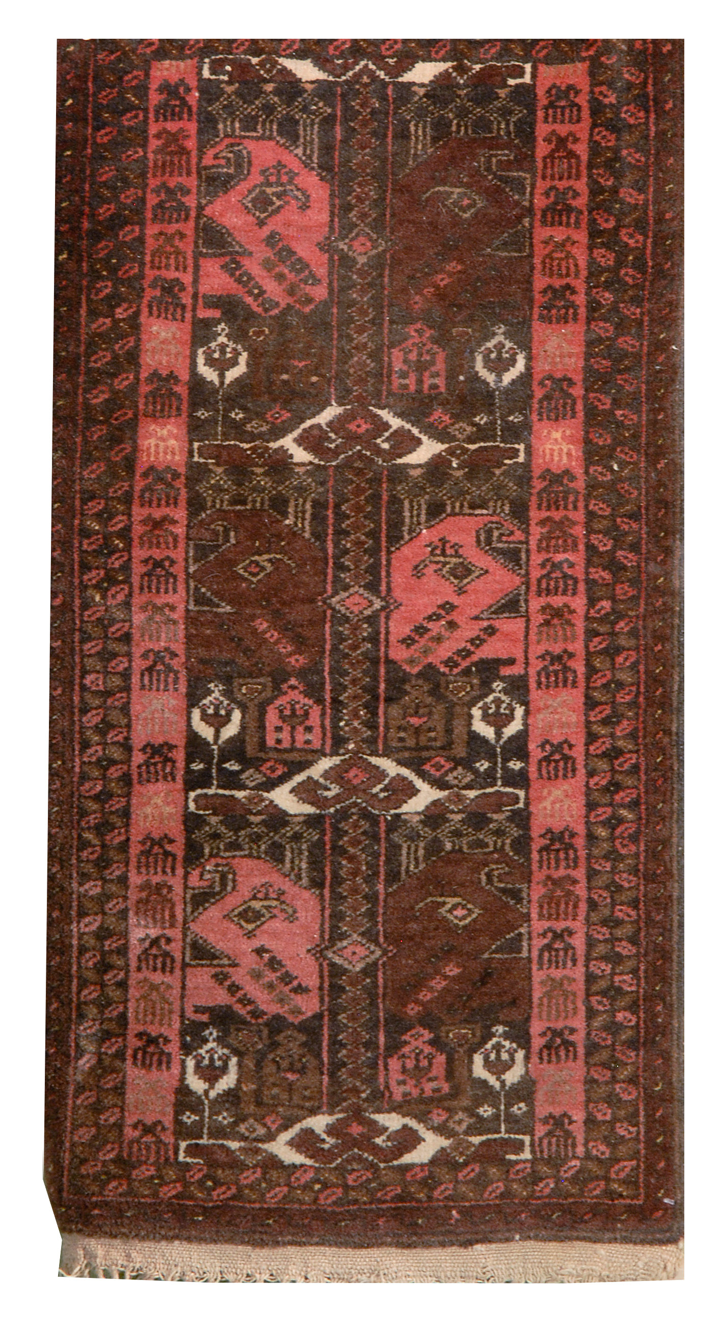 Appraisal: ORIENTAL RUG TURKOMAN ' x ' Two columns of boteh