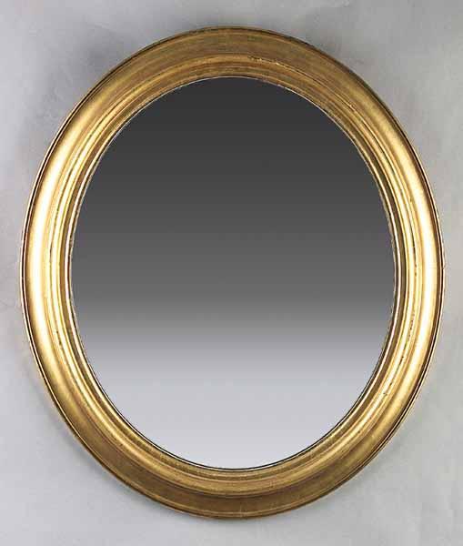 Appraisal: A Small Antique Oval Gilt Mirror late th c with