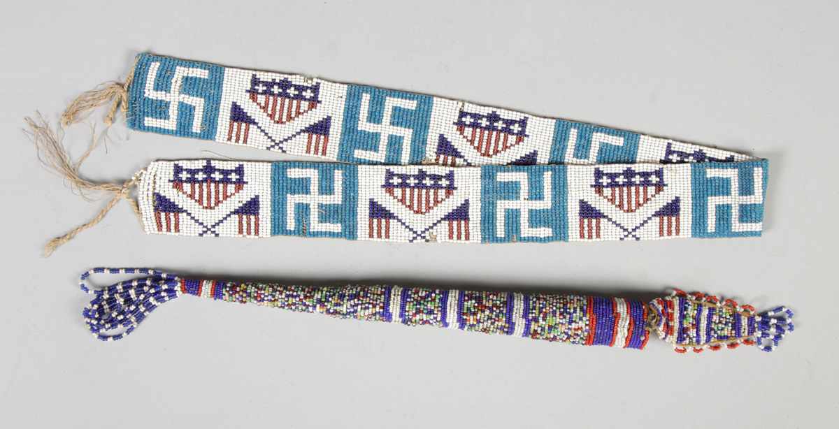 Appraisal: Native American Beaded Items Sash some loss L '' Sioux